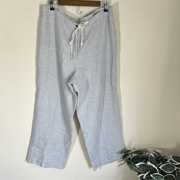 SOFT SURROUNDINGS Women's Linen Nylon Blend Pants Straight Leg Lagenlook PXL - Picture 2 of 4